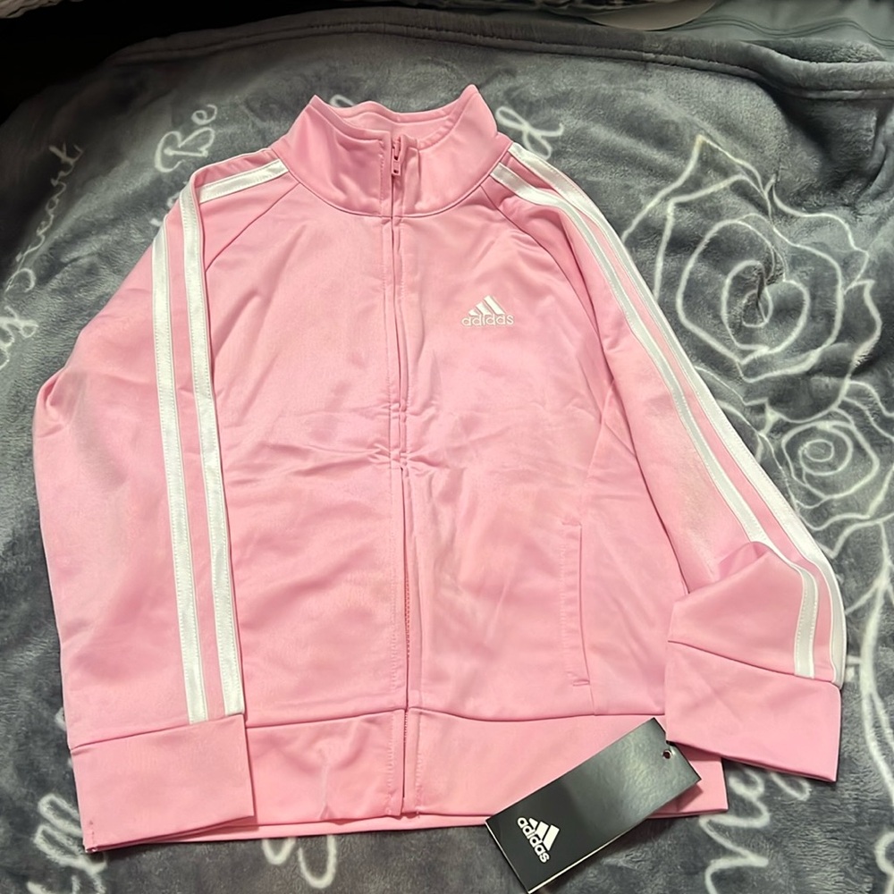 Adidas light Pink tracksuit for kids size 5